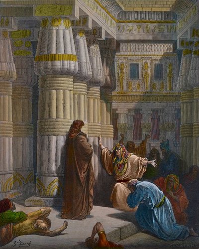 Pharao ruft Moses von Gustave Dore