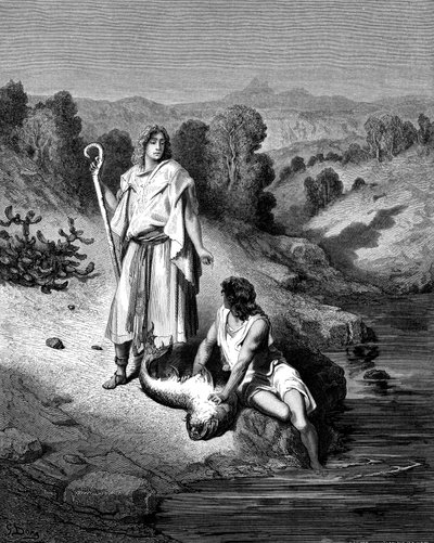 Tobias mit dem Erzengel Raphael, 1865-1866 von Gustave Dore