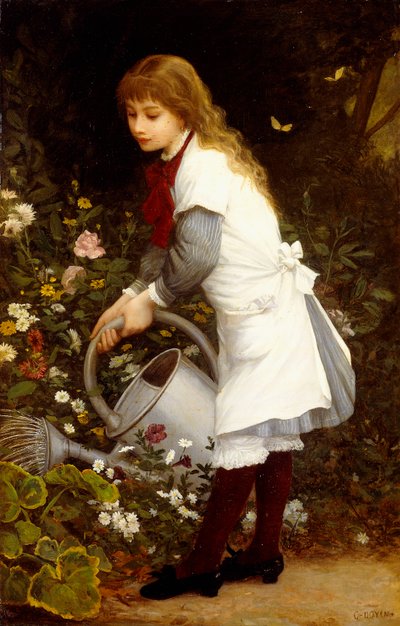 Junges Mädchen im Garten von Gustave Doyen