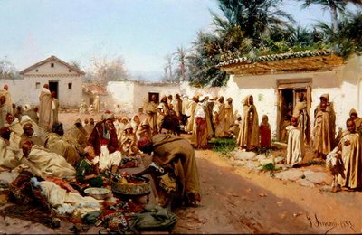Arabisches Dorfszene von Gustavo Simoni