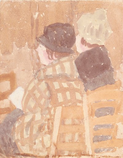 Zwei Frauen sitzen in der Kirche von Gwendolen Mary John