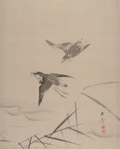 Kleine Vögel und Bambus, 1887-92 von Gyokusho Kawabata