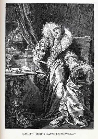 Elizabeth unterzeichnet Marys Todesurteil von Gyula Benczúr