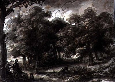 Waldlandschaft mit Figuren von H.F. 1751 1812 Aylesford