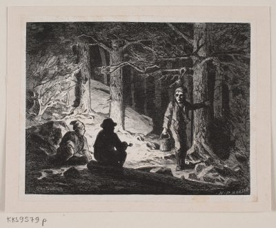 Illustration zu "Eine Sommernacht im Krogskoven" von H.P. Hansen