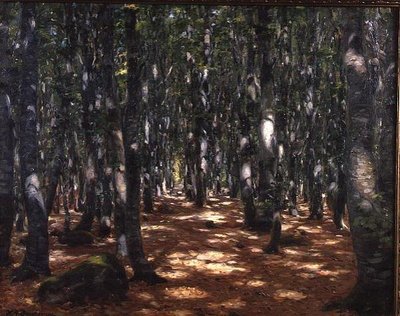 Sonnenbeschienener Wald von Hans Andersen Brendekilde