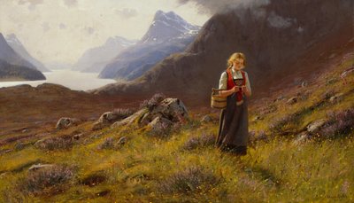Strickende Melkerin von Hans Andreas Dahl