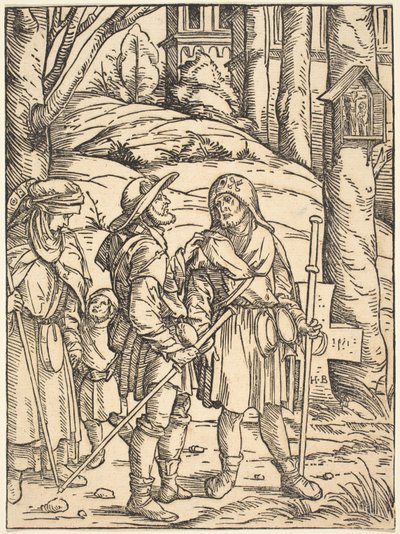 Pilger an einem Wegesrand-Schrein von Hans Burgkmair I