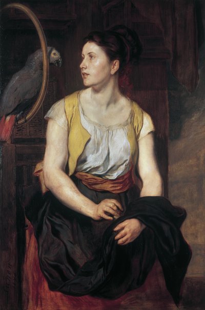 Mädchen mit Papagei von Hans Canon