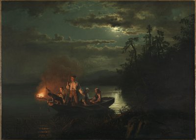 Speerfischen am See Kroderen von Hans Gude