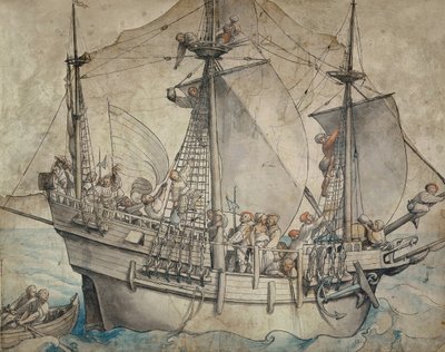 Schiff mit bewaffneten Männern von Hans Holbein der Jüngere