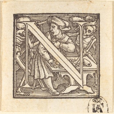 Buchstabe N von Hans Holbein der Jüngere