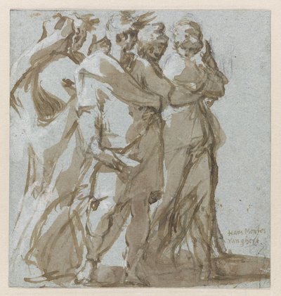 Fünf stehende Figuren von Hans Mont (signed by artist)