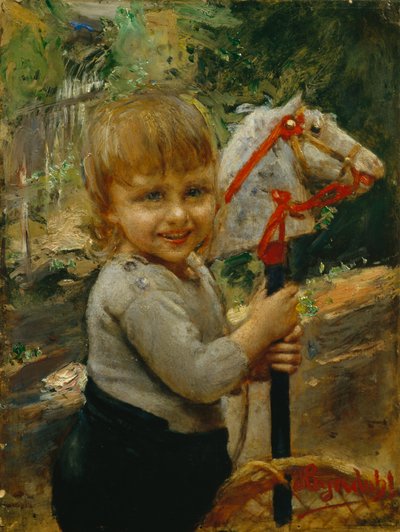 Junge mit Steckenpferd von Hans Olaf Heyerdahl
