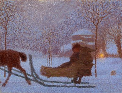 Winterlandschaft mit Schlitten von Hans Olde sen.