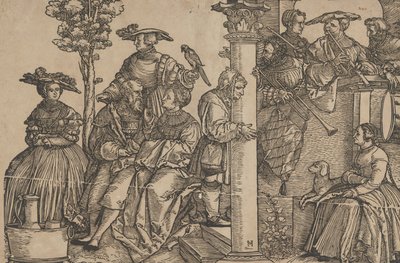 Musiker und Zuschauer von Hans Schäufelein the Elder