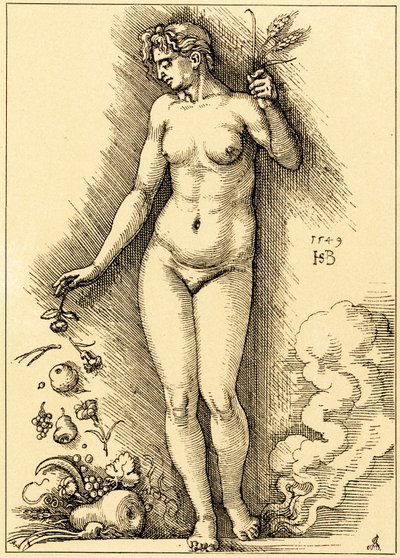 Ceres, Früchte streuend von Hans Sebald Beham