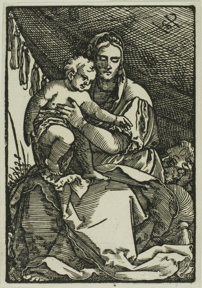 Die Heilige Familie unter dem Baldachin von Hans Sebald Beham