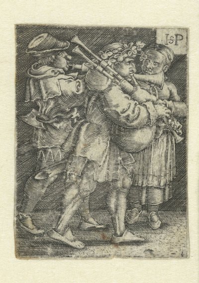 Zwei Musiker und ein Mädchen von Hans Sebald Beham