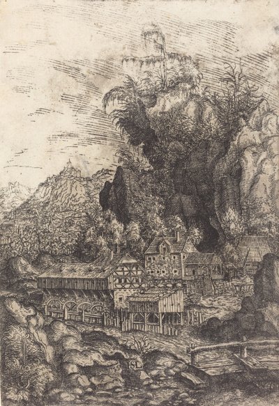 Landschaft mit einer Wassermühle von Hans Sebald Lautensack