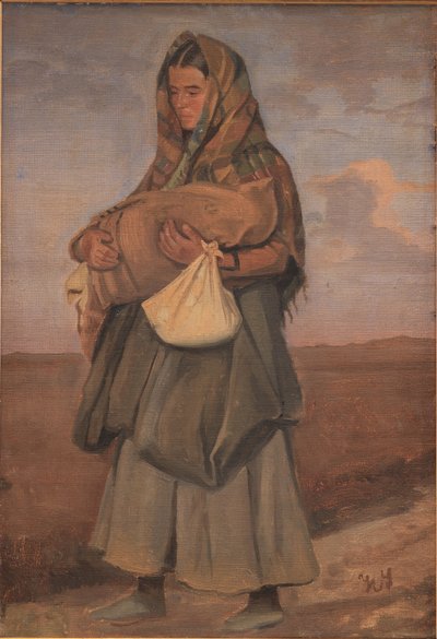 Zigeunerin mit ihrem Kind auf der Heide von Hans Smidth