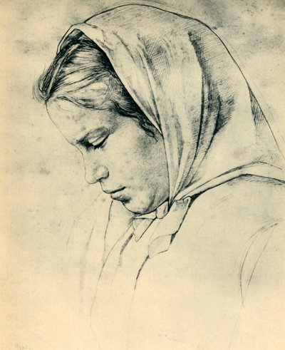 Die Schwester des Künstlers Agathe, 1866, 1943 von Hans Thoma