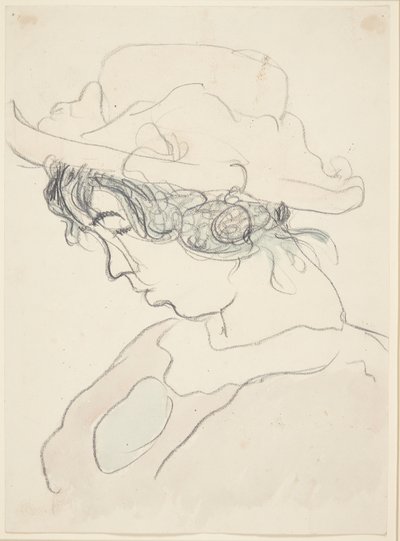 Mädchen mit rosa Hut, die Schwester des Künstlers Anna von Harald Giersing