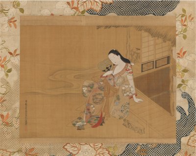 Kurtisane genießt einen kühlen Sommerabend von Haritsu Ogawa