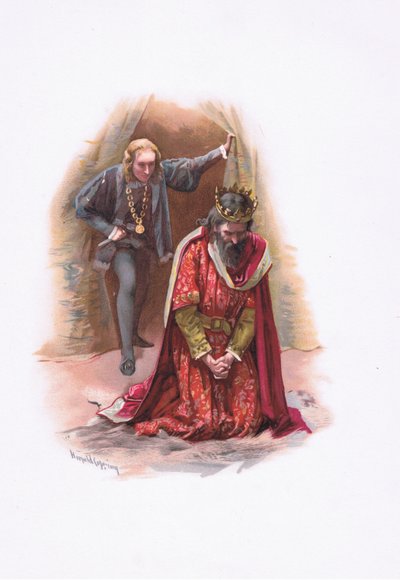 Hamlet und der König, Illustration aus Hamlet von Harold Copping