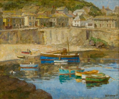 Mousehole Hafen, ca. 1920 von Harold Harvey