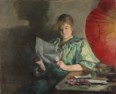 Abend, Innenraum von Harriet Backer