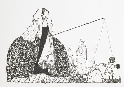 Eine Frau als Puppenspielerin von Harry Clarke