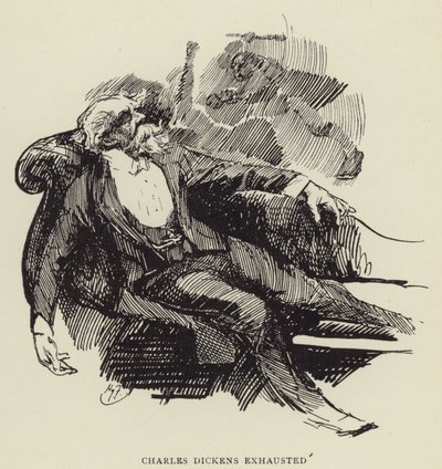 Charles Dickens erschöpft von Harry Furniss