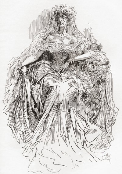 Miss Havisham (Gravur) von Harry Furniss
