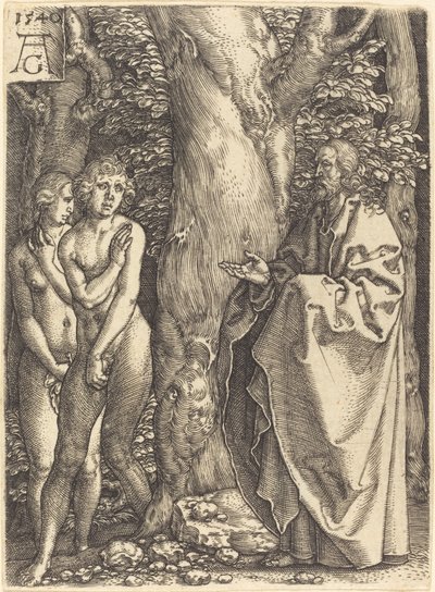 Adam und Eva verstecken sich, 1540 von Heinrich Aldegrever