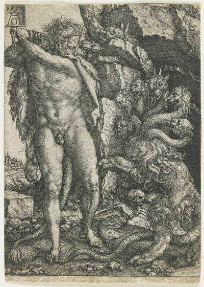 Herkules zerstört die lernäische Hydra, 1550 von Heinrich Aldegrever