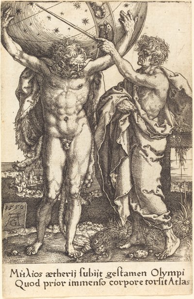 Herkules und Atlas von Heinrich Aldegrever