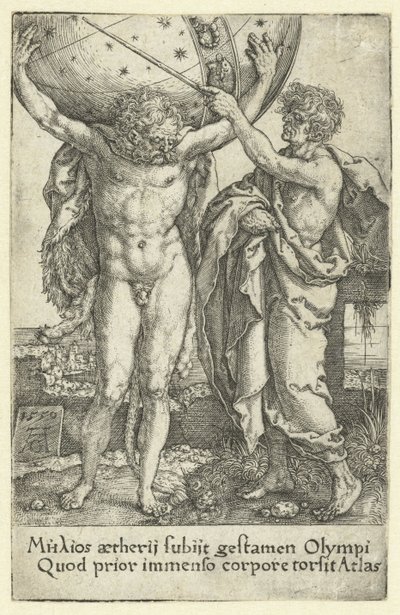 Herkules und Atlas von Heinrich Aldegrever