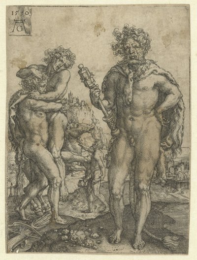 Herkules besiegt Antaeus von Heinrich Aldegrever