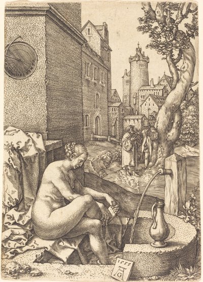 Susanna von den beiden Ältesten überrascht, 1555 von Heinrich Aldegrever