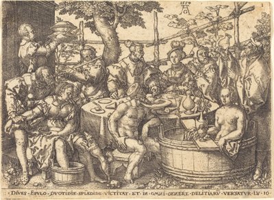 Der reiche Mann am Tisch von Heinrich Aldegrever