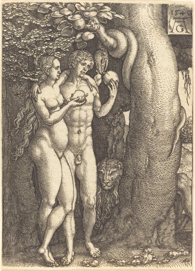 Die Versuchung durch die Schlange von Heinrich Aldegrever
