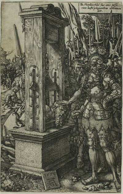 Titus Manlius enthauptet seinen Sohn von Heinrich Aldegrever