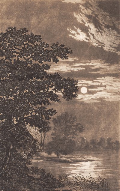 Mondschein über einem See von Heinrich Grosch