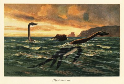 Plesiosaurus dolichodeirus im Ozean von Heinrich Harder