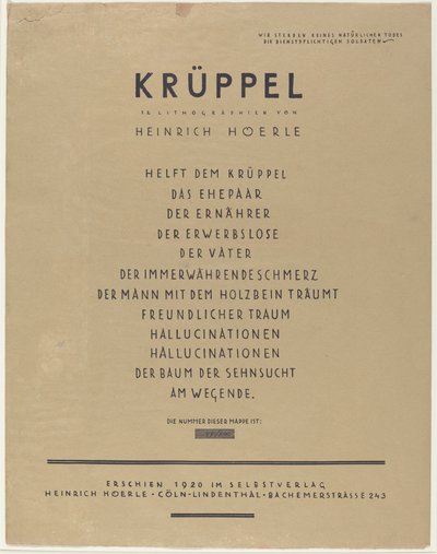 Krüppel von Heinrich Hoerle