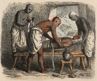 Antikes Ägypten: Mumie einwickeln, 1866 von Heinrich Leutemann