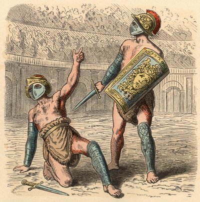 Antikes Rom: Gladiatorenkämpfe im Amphitheater von Heinrich Leutemann