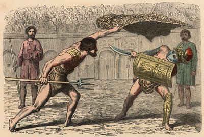 Antikes Rom: Gladiatorenkämpfe im Amphitheater von Heinrich Leutemann