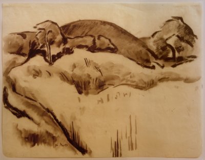 Landschaft mit Höhenzug von Heinrich Nauen